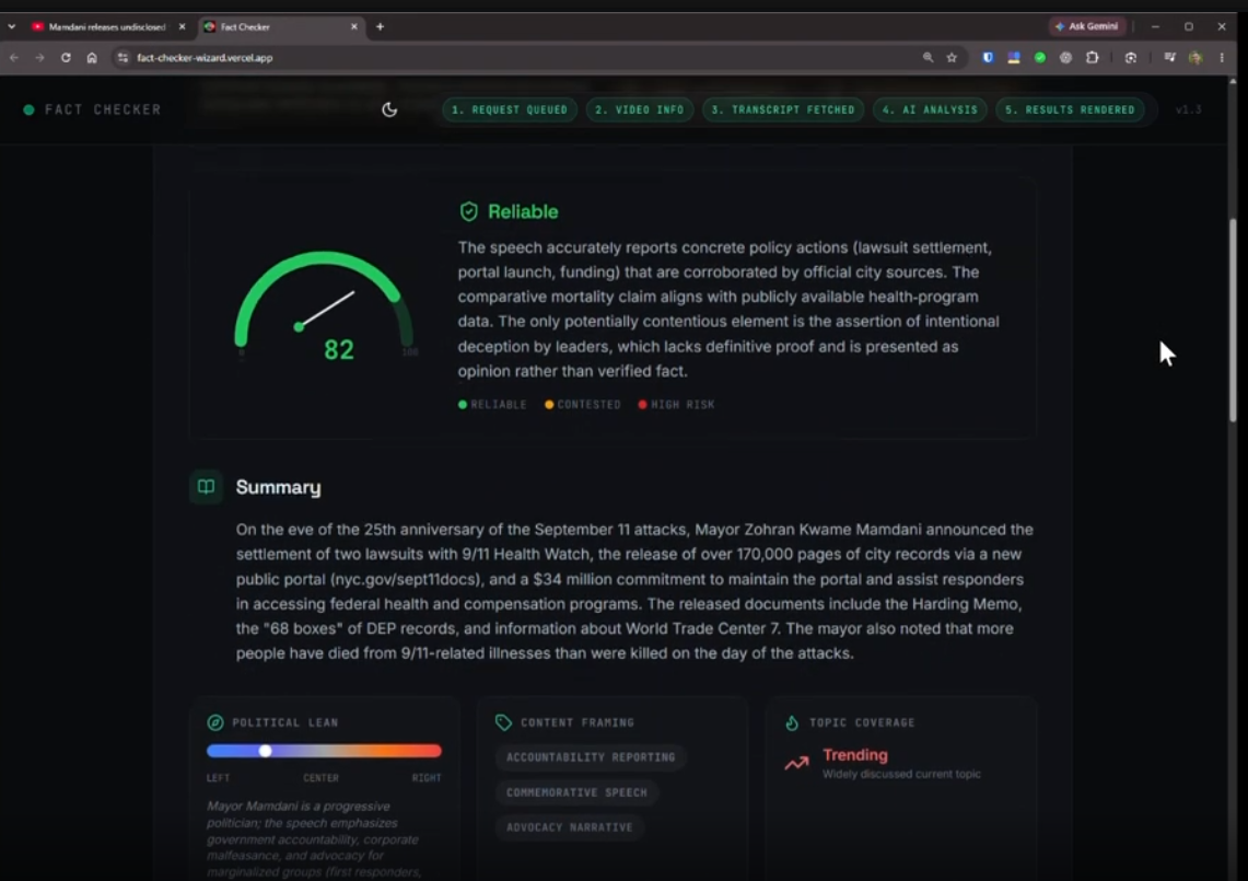 Fact Checker application preview